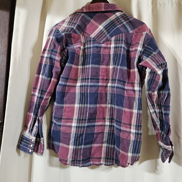 Vintage Wrangler pearl snap flannel‎ Large - Picture 2 of 2